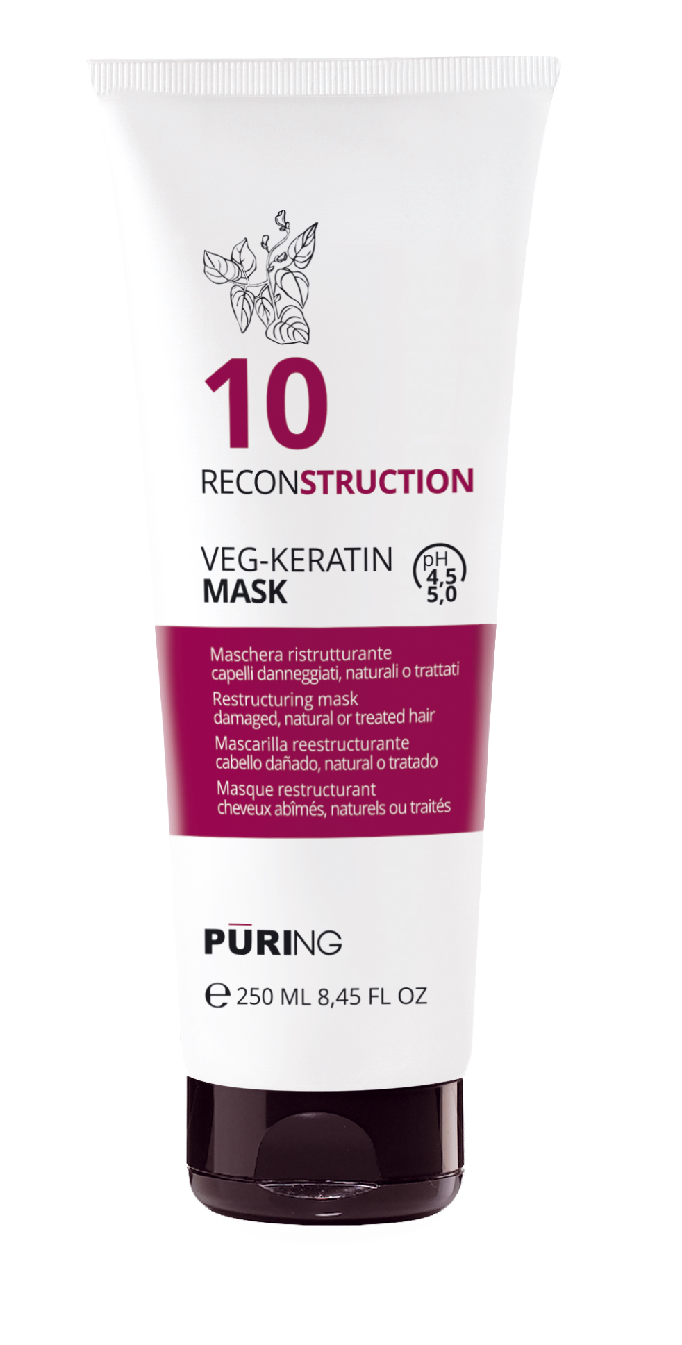 MASCARILLA 10 RECONSTRUCTION VEG-KERATIN CABELLOS DAÑADOS O TRATADOS 250 ML PURING