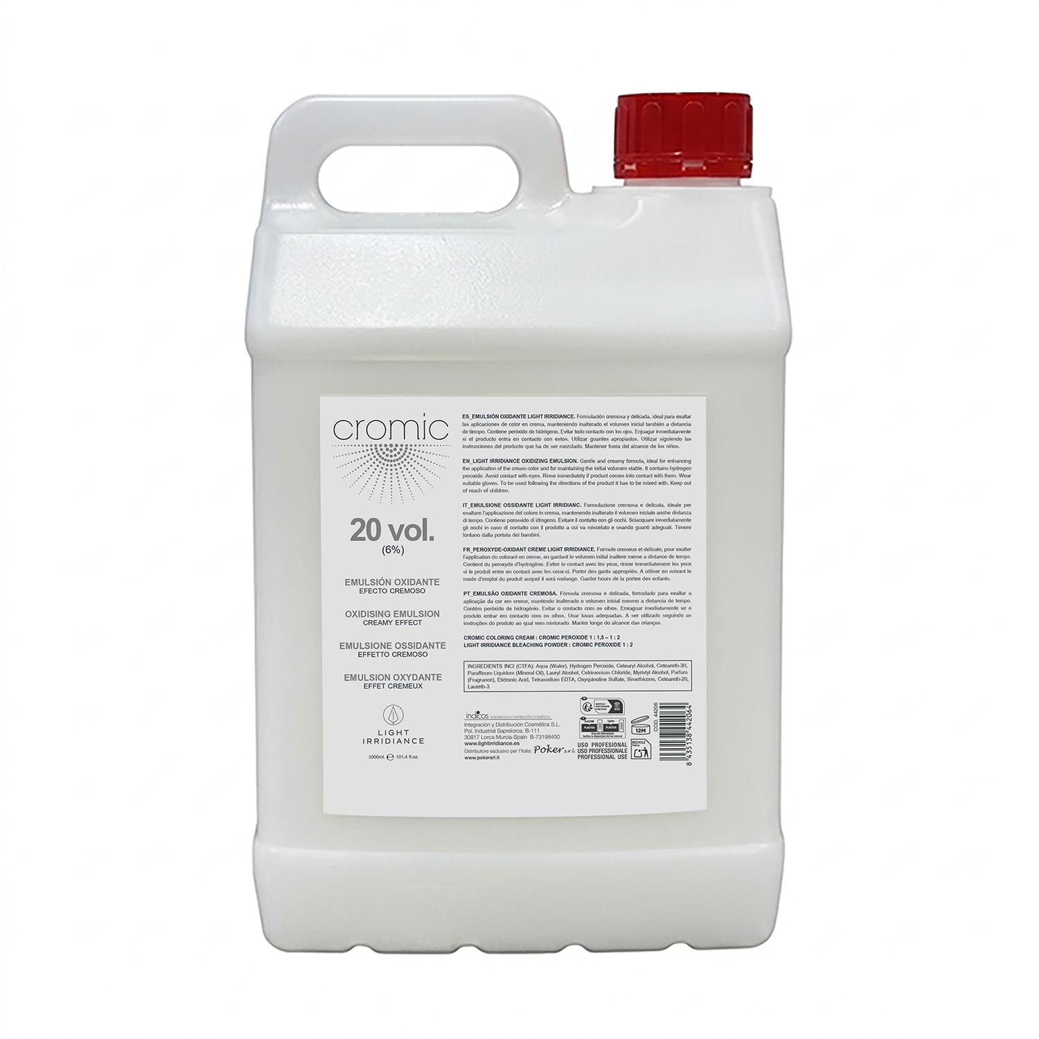 CREMA OXIDANTE CROMIC 20VOL 3LTR LIGHT IRRIDIANCE
