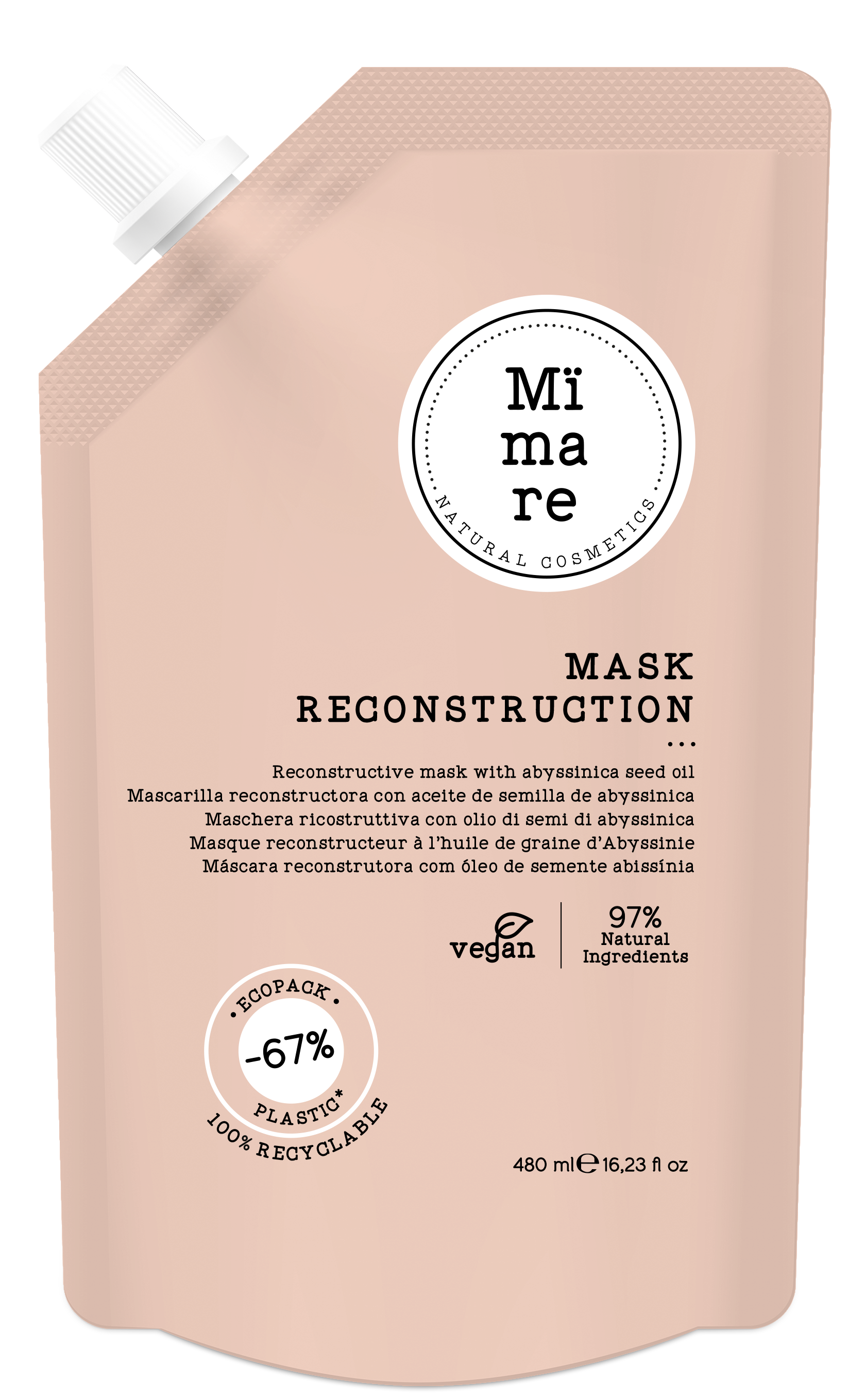 MASCARILLA RECONSTRUCCION 480ML ( GRUESOS- FINOS Y MEDIOS) MIMARE